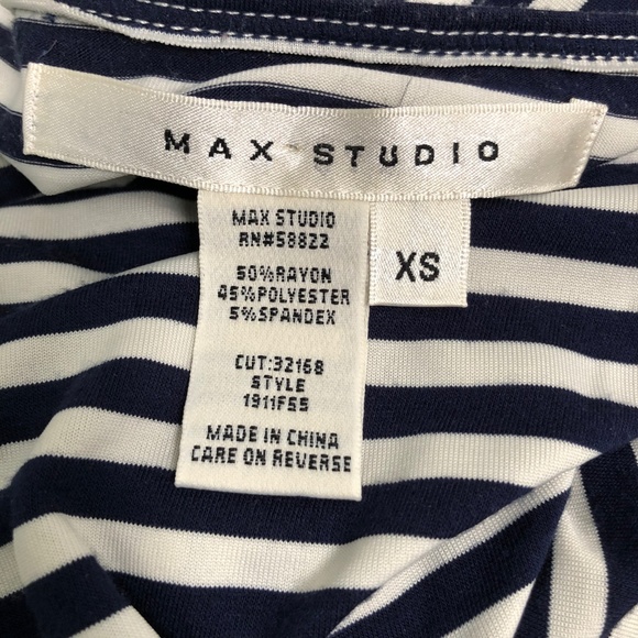 MAX STUDIO BLUE WHITE STRIPE DRESS XS - Picture 5 of 7